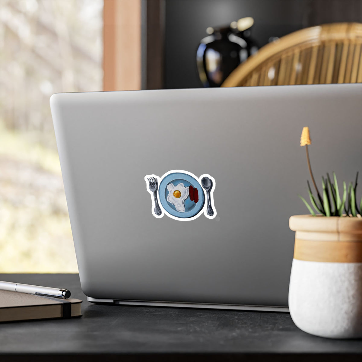 Mockup of Filipino Breakfast sticker — kiss-cut vinyl decal by Sachi Hash Studio